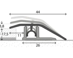 SKANDOR Anpassungsprofil Aluminium Schwarz eloxiert 10x44x1000 mm
