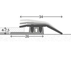 SKANDOR Anpassungsprofil Aluminium Schwarz eloxiert 6x34x1000 mm