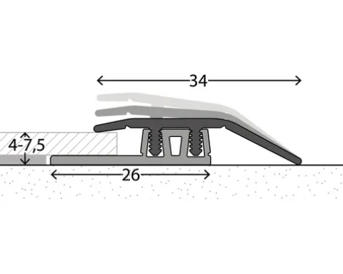 SKANDOR Anpassungsprofil Aluminium Schwarz eloxiert 6x34x1000 mm