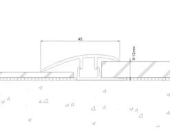 SKANDOR Anpassungsprofil champagner eloxiert inkl. Clipschiene 11x45x900 mm