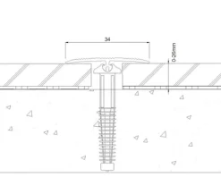SKANDOR Anpassungsprofil champagner eloxiert inkl. Dübel 2,5x34x900 mm