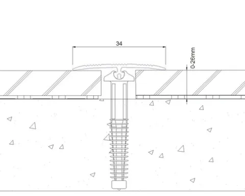 SKANDOR Anpassungsprofil champagner eloxiert inkl. Dübel 2,5x34x900 mm