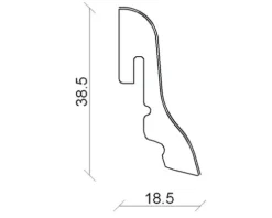 SKANDOR Sockelleiste Birke lackiert SU18L 2400 x 38,5 x 18,5 mm