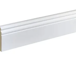 SKANDOR Sockelleiste FU85L MDF weiß grundiert 2400 x 80 x 19 mm
