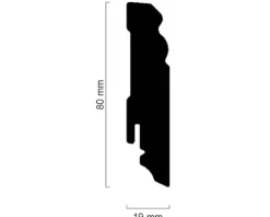 SKANDOR Sockelleiste FU85L MDF weiß grundiert 2400 x 80 x 19 mm