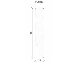 SKANDOR Sockelleiste MDF FU84L Digitaldruck Stifte weiß 15x80x2400 mm