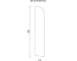 SKANDOR Sockelleiste weiß Fichte/Kiefer SF379 1200 x 70 x 13 mm