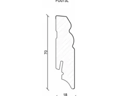 SKANDOR Sockelleiste weiß FU073 2400 x 70 x 18 mm