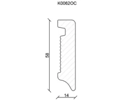SKANDOR Sockelleiste weiß PS 2400 x 58 x 14,5 mm