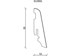 Sockelleiste Buche furniert SU060L 19x58x2500 mm