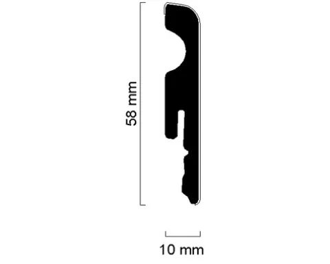 Sockelleiste Edelweiß 2400 x 58 x 10 mm