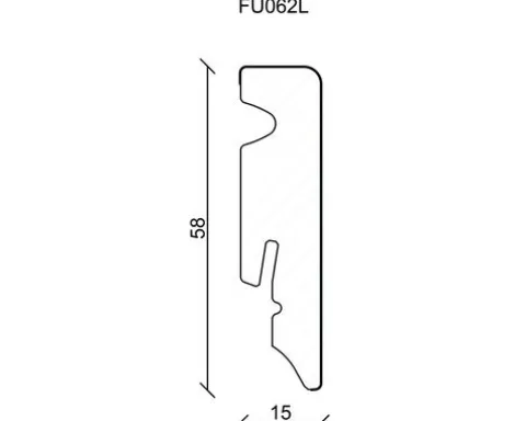 Sockelleiste Eiche foliert FU062L 15x58x2400 mm