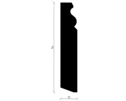 Sockelleiste Fichte/Tanne lackiert 2400 x 96 x 18 mm
