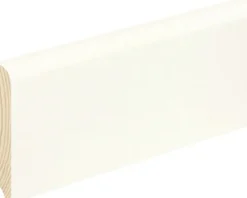Sockelleiste gerundet Fichte/Kiefer weiß RAL 9010 lackiert L0146L 18x96x2400 mm
