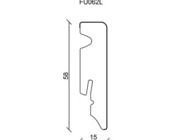 Sockelleiste perlweiß foliert FU062L 2400 x 58 x 15 mm
