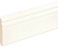 Sockelleiste profiliert Fichte/Kiefer weiß RAL 9010 lackiert L0133L 18x80x2400 mm