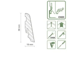 Sockelleiste SU60L Eiche Toffee 2400 x 58 x 19 mm