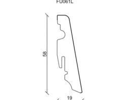 Sockelleiste Weiß foliert FU061L 19x58x2400 mm
