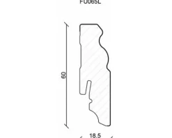 Sockelleiste Weiß foliert FU065L 18,5x60x2400 mm