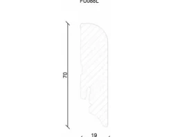 Sockelleiste Weiß foliert FU088L 19x70x2400 mm