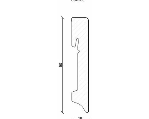 Sockelleiste Weiß foliert FU096L 16x90x2400 mm