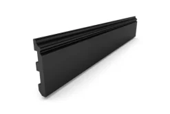 1 Stück / 2 Meter Sockelleisten Fußleisten Bodenleiste - schwarz - hartes Material - Dekor - Wand - Boden - Decke (DP5 - schwarz)