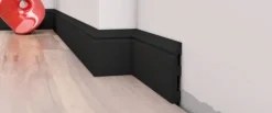 1 Stück / 2 Meter Sockelleisten Fußleisten Bodenleiste - schwarz - hartes Material - Dekor - Wand - Boden - Decke (DP5 - schwarz)