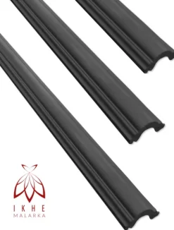 1 Stück / 2 Meter Stuckleisten - schwarz - hartes Material - Dekor - Wand - Boden - Decke (DP1 - schwarz)