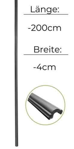 1 Stück / 2 Meter Stuckleisten - schwarz - hartes Material - Dekor - Wand - Boden - Decke (DP1 - schwarz)