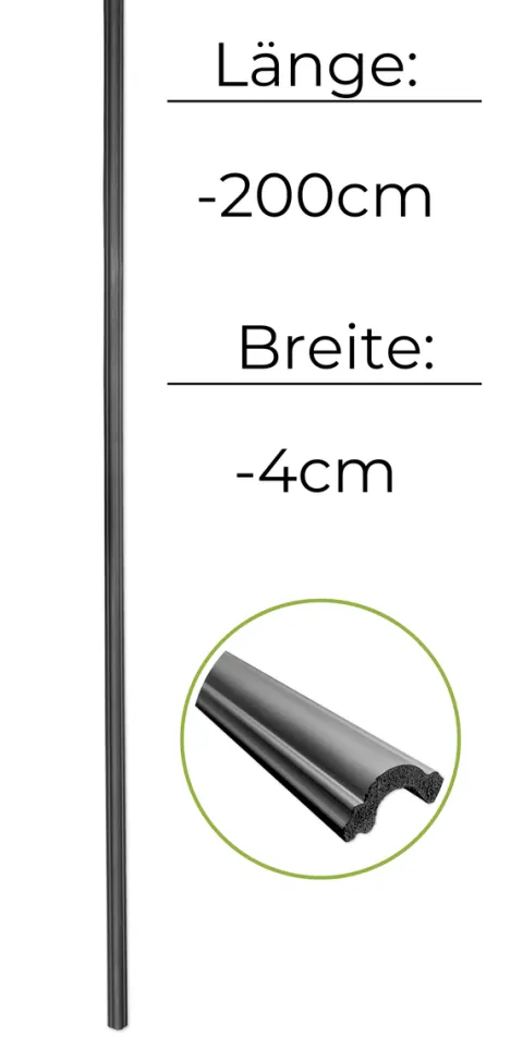 1 Stück / 2 Meter Stuckleisten - schwarz - hartes Material - Dekor - Wand - Boden - Decke (DP1 - schwarz)