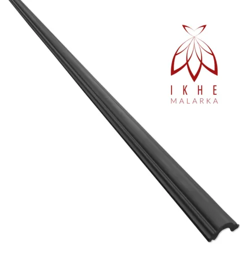 1 Stück / 2 Meter Stuckleisten - schwarz - hartes Material - Dekor - Wand - Boden - Decke (DP1 - schwarz)