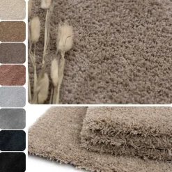 Teppichfliesen 50x50 cm selbstliegend, Velours Hochflor, Noblesse Braun Grau