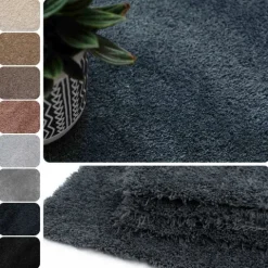 Teppichfliesen 50x50 cm selbstliegend, Velours Hochflor, Noblesse Grau Dunkel Blau