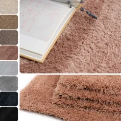 Teppichfliesen 50x50 cm selbstliegend, Velours Hochflor, Noblesse Rosa Altrosa