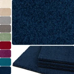 Teppichfliesen 50x50 cm selbstliegend, Velours Hochflor, Simply Soft Dunkel Blau