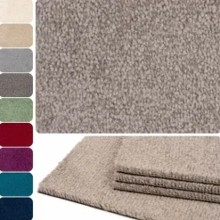Teppichfliesen 50x50 cm selbstliegend, Velours Hochflor, Simply Soft Grau Braun