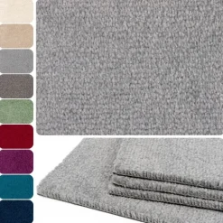 Teppichfliesen 50x50 cm selbstliegend, Velours Hochflor, Simply Soft Hell Grau