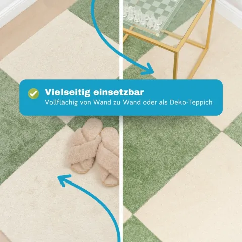 Teppichfliesen 50x50 cm selbstliegend, Velours Hochflor, Simply Soft Petrol Türkis