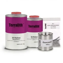 Terralith Rissharz + Esstrichklammern 30 St. + Quarzsand - ca. 2 kg -