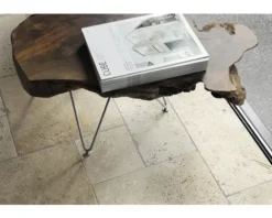 Travertin Bodenfliese Bari römischer Verband 1,2 cm Oberfläche und Kanten getrommelt