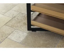 Travertin Bodenfliese Bari römischer Verband 1,2 cm Oberfläche und Kanten getrommelt