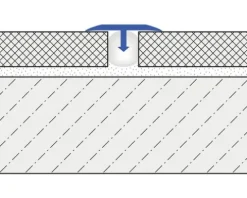 Trenn- und Abdeckprofil T-Floor Aluminium Länge 250 cm Höhe 8 mm Sichtfläche 25 mm Titan