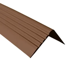 Treppenkantenprofil Selbstklebend 50x42 mm - Treppenprofil PVC für Treppenstufen, Treppenkantenschutz mit Rillen - 70 cm, Braun