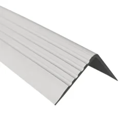 Treppenkantenprofil Selbstklebend 50x42 mm - Treppenprofil PVC für Treppenstufen, Treppenkantenschutz mit Rillen - 70 cm, Hellgrau