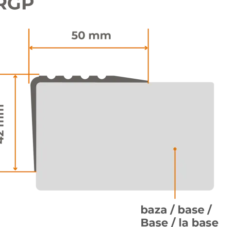 Treppenkantenprofil Selbstklebend 50x42 mm - Treppenprofil PVC für Treppenstufen, Treppenkantenschutz mit Rillen - 70 cm, Beige