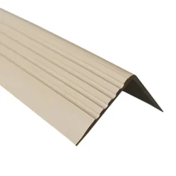 Treppenkantenprofil Selbstklebend 50x42 mm - Treppenprofil PVC für Treppenstufen, Treppenkantenschutz mit Rillen - 70 cm, Beige