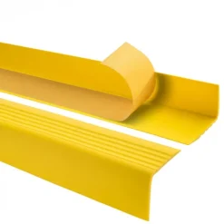 Treppenkantenprofil Selbstklebend 50x42 mm - Treppenprofil PVC für Treppenstufen, Treppenkantenschutz mit Rillen - 70 cm, Gelb