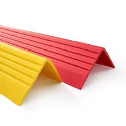 Treppenkantenprofil Selbstklebend 50x42 mm - Treppenprofil PVC für Treppenstufen, Treppenkantenschutz mit Rillen - 70 cm, Gelb