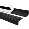 Treppenkantenprofil Selbstklebend 30x27 mm - Treppenprofil PVC für Treppenstufen, Treppenkantenschutz mit Rillen - 80 cm, Schwarz