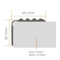 Treppenkantenprofil Selbstklebend 50x48 mm - PVC Treppenprofil Antirutsch, Rollbar - 6 m, Schwarz